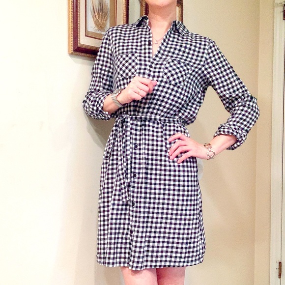 B&W Cotton Shirt Dress (Size XS) - Picture 5 of 6